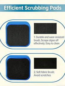 1 Set Mini Magnetic Fish Tank Brush, Fish Tank Scraper, Small Glass Cleaner, Double-Sided Cleaning And Scraping, Algae Removal Tool, Curved Design Algae Scraper, ABS Resin Fish Tank Cleaning Tool, Aquarium Accessory, Glass Cleaner, Washing Tool, Random Color - View 6
