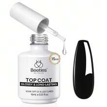Beetles 1PCS 15ML Extra Glossy Gel Top Coat, Clear No Wipe High-Shine Finish, Long-Lasting Nail Surface Protection For DIY Manicure - View 1