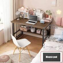 Computer Desk, Office Desk, 80*40*72 Cm, Modern Style, For Study, Bedroom, Living Room, Wood/Rustic Brown - Brown - View 2