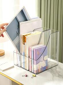 Document Storage Box - For Office Documents And Scrapbook Paper; Creative Foldable Design, Made Of Matte PP Material; Foldable Bookshelf Storage Box - Multicolor - View 2