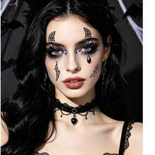 Halloween Diamond Stickers Witch Cosplay Face Decoration Cross Scar Rhinestone Stickers - Multicolor - View 6