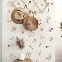 1pc Rustic Painted Floral Wall Sticker - Bohemian Pastoral Style Home Bedroom Room Wall Decoration Decal - Multicolor - View 2