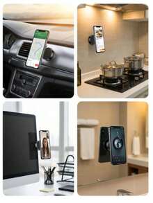 1 pieza Soporte magnético estable para teléfono de coche, se adhiere rápidamente al salpicadero o a las paredes interiores del coche, compatible con todos los modelos de teléfono, diseñado para propietarios de coches. Soporte magnético universal de metal para teléfono, soporte magnético multifunción para teléfono, accesorios para coche, artículos esenciales para coche, decoración de coche, accesorios interiores de coche, decoración de habitación para mujeres, decoraciones navideñas para el hogar, organizador de escritorio, accesorios, contenedores de almacenamiento, artículos esenciales para viajes, muebles - Multicolor - Ver 10