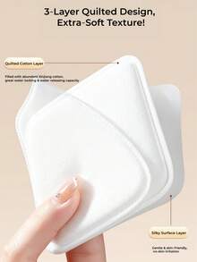 OEIEZ 120pcs Thickened Square Cotton Pads, Lint-Free Extra Large Soft Makeup Remover Pads, Single Pad Full Face Cleansing, Suitable For Toner, Makeup Removal And Nail Polish Removal - View 7