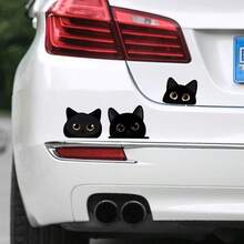 Black Cat Peeking Vinyl Car Decal Sticker, Waterproof, Suitable For Furniture, Car Body, Windows, Bumpers, Rear Windshield, Laptop, Suitcase, Walls, Scratch Cover, Creative Car Sticker For Car, Motorcycle, Electric Vehicle - Multiple Styles - View 3