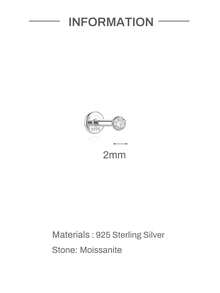 1Pc 0.03-0.3ct 925 Sterling Silver Moissanite Nose Stud Hypoallergenic Cartilage Body Piercing Jewelry For Women Men Daily Wedding Bridal Wear & Gifts - Silver - View 12