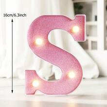1pc 16cm/6.3in Pink Letter Light, Battery Powered LED Letter Light, Number Light Board, Suitable For Children's Room Decoration, Wedding, Birthday Party Decoration Light, Home And Room Decoration Letter Light, Christmas Halloween Decoration Letter Light - Pink - View 23