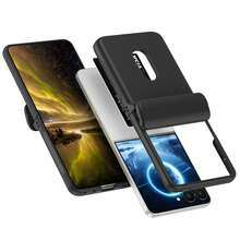 Funda de teléfono a prueba de golpes con ranura para tarjeta compatible con teléfonos plegables, resistente al agua, a prueba de caídas y a los arañazos, con cobertura completa - Negro - Ver 5