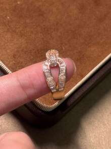 1pc Fashionable Personalized Elegant Hollow Design Open Ring High-End Versatile Artificial Zirconia Inlaid Finger Ring Suitable For Women's Daily Wear - Gold - View 5