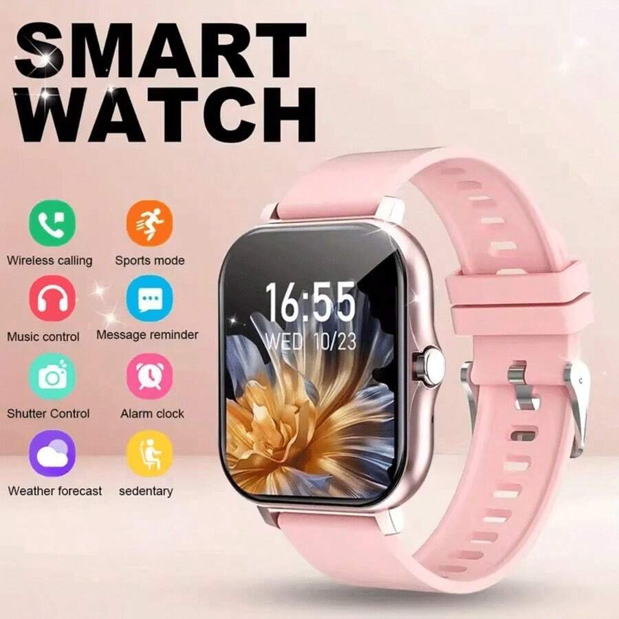 1.83-Inch Full Touch Screen, This Popular Smartwatch Suitable For Men And Women Features: Call Answering, Message Notifications, Music Control, Remote Camera, Pedometer, Calorie Tracking, Multiple Sports Modes, Alarm, Call And Message Notifications, Compatible With Android And IOS Systems.