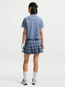 Nike Women's AS W NK FF Plaid Sweater Skirt Knit Mini Skirt IQ2700-486 - Royal Blue - View 5
