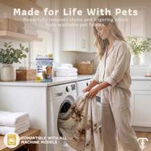 Enzyme Based Powder Laundry Detergent For Cat Pee, Deodorizer, Urine, Dogs Beds, Pee Pads, Dog Drool, Stain Eliminator 64 Loads - White - View 8