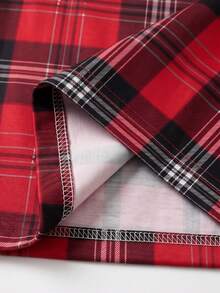 Men's Summer Plaid Casual Versatile Daily Travel Home Wear Long Pants - Red - View 6