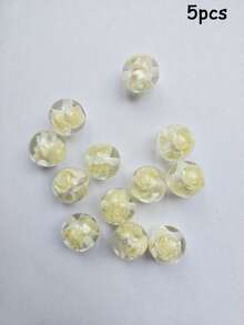 5pcs 16mm Glow-In-The-Dark Rose Resin Beads, Round Beads With Straight Holes, DIY Crafts, Jewelry Making, Phone Straps, Bracelets, Hair Accessories - Glow-in-the-dark Rose Beads - View 21