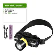 Lampu Kepala Selam LED Super Terang 200000LM Lampu Kepala Selam Profesional yang Kuat, Dapat Diisi Ulang, Lampu Senter Kepala Tahan Air IPX8 - Hitam - View 11