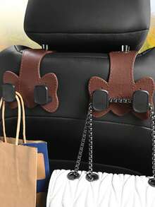 Car Seat Back Storage Hooks, Hidden Metal Hook Design - Made Of Rubber Leather Material, Suitable For Various Car Models - Multicolor - View 7