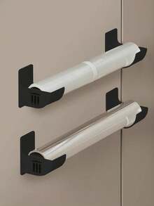 6pcs Hanging Trash Bag Storage Rack, Wall-Mounted Kitchen Organizer, Adjustable Angle, Can Be Used To Store Trash Bags, Umbrellas, Wall Hooks, Clothes Hangers, Curtain Rods, Tape Measure Clips, Plastic Wrap, Aluminum Foil, Plastic Storage Boxes - Multicolor - View 6