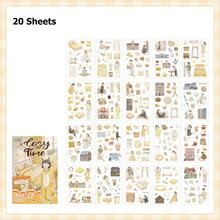 20 Sheets/80 Sheets PET Sticker Book With Cute Decals For Journaling Scrapbooking Hand Account Craft DIY Decorative Sticker - Stickers - View 9