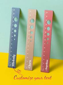 Customized Text Logo Aluminum Alloy Ruler Straight Ruler Student Stationery Gift 15cm Multi-Function Aluminum Alloy Straight Ruler Student Stationery Can Draw Wavy Lines Straight Ruler Learning Supplies Couples, Spouses, Colleagues, Friends, Elders, Students, Classmates, Teachers - Multicolor - View 1