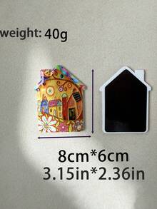 1pc Creative Cozy Fairy Tale Town Style House Shaped High-Definition Printed Gold Foil Embossed Fridge Magnet, Suitable For Home Decor, Daily Use, Travel Cultural Creative, Holiday And Birthday Gift - House Fridge Magnet - View 10