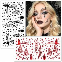 Halloween Diamond Stickers Witch Cosplay Face Decoration Cross Scar Rhinestone Stickers - Multicolor - View 5