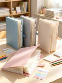 A4 Macaron Color Accordion File Folder, Solid Color 12-Pocket Document Organizer, Insert Paper Storage Folder, Suitable For Student Exam Paper Storage - Multiple Styles - View 2