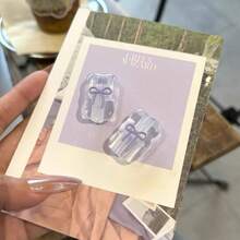 5件組 3D蝴蝶結珍珠數據線保護套，Ins芭蕾風女孩數位配件，多場景適用，相容Apple 18W/20W快充，珍珠溫柔風數據線保護套組，便攜數位小配件，可作為生日、聖誕、新年假期禮物送給家人 - 紫色小絲帶珍珠 - 查看 5