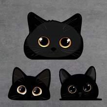 Black Cat Peeking Vinyl Car Decal Sticker, Waterproof, Suitable For Furniture, Car Body, Windows, Bumpers, Rear Windshield, Laptop, Suitcase, Walls, Scratch Cover, Creative Car Sticker For Car, Motorcycle, Electric Vehicle - Multiple Styles - View 11