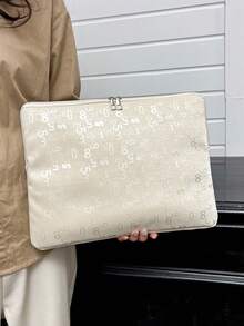 1pc Heart Style Laptop Sleeve Bag, Compatible With 10/11 Inch , 13/14 Inch And 15/15.6 Inch Laptop - White - View 2