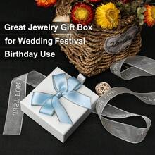 10pcs Small White Cardboard Jewelry Boxes With Lid And Sponge Lining, Ring Earring Necklace Jewelry Display Storage Box, Holiday Party Gift Box For Friends And Family - White - View 4