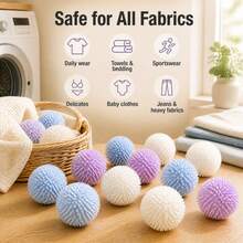 12/24pcs Reusable Magic Laundry Balls, Anti-Tangle Laundry Balls With Soft Spikes For Washing Machine, Suitable For Cleaning Clothes And Bedding (Random Color) - Multicolor - View 5
