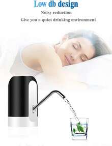 Water Bottle Pumps - USB Black/White - View 2