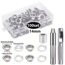 EDCUEBE7 100pcs (6/8/10/12mm) Copper Eyelet Tool Set, Includes Puncher And Hollow Punch Head, Suitable For Installing Eyelets On Clothing, Leather, Fabric, Belts And Other Materials, As Well As Impact Punch And Puncher, Can Be Used For Jewelry Making. Durable Iron Tools, Suitable For Leather, Belts, Clothing And Curtains. Set Includes Storage Bag. - Multicolor - View 15