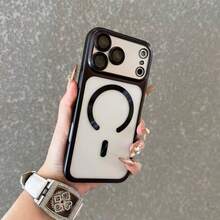 奢華磨砂半透明磁吸手機殼，適用於 iPhone 18 Pro Max 17 16 15 14 13 12，支援無線充電保護殼 - 黑色 - 查看 5