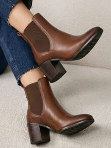 Women Ankle Boots & Booties - Coffee Brown - View 2