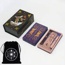 Kartu Tarot Waite Edisi Mewah 78 Kartu Holografik Laser Kelas Kolektor dengan Kotak Penyimpanan Keras dan Buku Panduan - MultiWarna - View 13