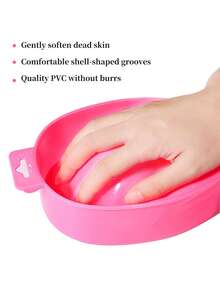 1Pc Nail Soaking Bowl For Cuticle & Hand Skin Care, 3 Colors Pink Purple Blue Soak Bowl, Manicure Accessory Must‑Have For Beginners & Professional Nail Artists, Hand Spa Tool For Home DIY & Nail Salon Use - Multicolor - View 4