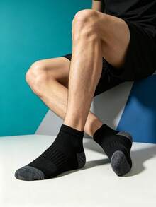 1/5/10/20 Pairs Men's Short Socks, Mesh Breathable Comfortable Sports Socks, Anti-Slip Heel, Casual Home Socks - Multicolor - View 5