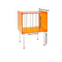 Acrylic Nightstand, Modern Transparent Side Table With Open Storage And Clear Acrylic Legs, Fashionable Bedside Table For Bedroom And Living Room, Record Player Stand, Minimalist Decorative Furniture, Suitable For Small Spaces, Easy To Clean - Multicolor - View 9
