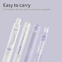 Retractable 0.5mm ST Tip Black Ink Grape Scented Gel Pen, Smooth Writing, Quick-Drying, Student School Office Stationery, Cute Birthday Gift For Women And Men - Multicolor - View 2
