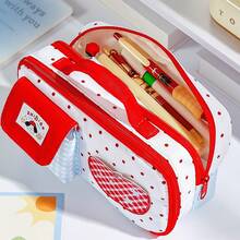 1pc Japanese Sweet Fruit Star House Pencil Case, Large Opening Layered Design For Easy Access, Large Capacity Storage For Pencils, Rulers, Erasers, Cartoon Cloud And Apple Print Sweet And Cute, Suitable For Students' Daily Use, Classroom Learning, Exam Carrying And Desktop Stationery Organization - Pencil Case - View 3