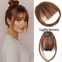 Women's Clip-In French Bangs Hair Piece, No Sideburns, Synthetic Hair, Natural Style, Heat-Resistant Fiber, Lightweight Invisible Clip-In Hair Accessory - Multicolor - View 16