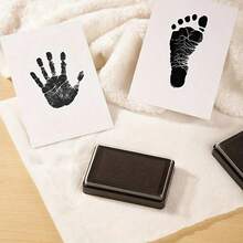 1pc Baby Hand & Footprint Clay Ink Pad Keepsake, Newborn Infant Supplies, Includes 2 Cardstock Sheets - Multicolor - View 5