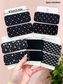1/3/6pcs/Set Short Simple Printed Hook & Loop Hair Accessories, Sweet Hair Clips - Suitable For Girls And Women, Perfect For Daily Wear, Vacation, Date, Back To School, Party - Multicolor - View 14
