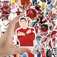 Bộ 60 miếng nhãn dán cầu thủ bóng đá FIFA, hình chân dung các ngôi sao bóng đá hỗn hợp, số áo và tư thế hành động, phù hợp để trang trí sổ dán ảnh DIY - Nhiều màu - Xem 3