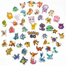 pokemon 50/100張寶可夢卡通圖案貼紙，DIY塗鴉，噴火龍、伊布等，適用於筆記型電腦、手機、筆記本，生日派對、生日禮物 - 彩色 - 查看 5