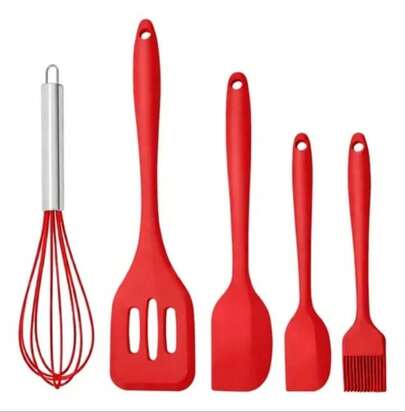 Jogo De Cozinha Kit5 Peças Utensílios De Cozinha Em Silicone não Risca