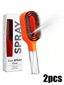 2-In-1 Spray Styling Comb, Water Mist Spray Comb With Built-In Water Tank, Soft And Flexible Bristles, Dry And Wet Use Styling Spray Comb, Suitable For Curly, Straight And Wavy Hair - Multicolor - View 20