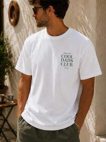 Camiseta Gráfica Cool Dads Club, Camiseta Divertida para Papá, Camiseta de Anuncio de Nuevo Padre, Regalo para Hombres, Ropa Urbana Y2K Unisex para Hombres - Blanco - Ver 3