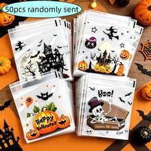Self-Adhesive Plastic Gift Bags, Suitable For Party Favors And Horror Decor, Reusable 4-In-1 Skull, Bat And Pumpkin Design, Lightweight And Durable, Suitable For Events, Birthdays, Weddings And Corporate Celebrations - Multicolor - View 11